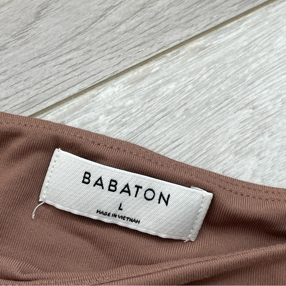 Babaton Contour Bodysuit Brown (large) square neck seamless double lined party - Picture 2 of 7